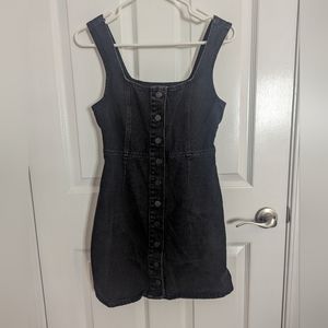 Vintage black button down denim dress